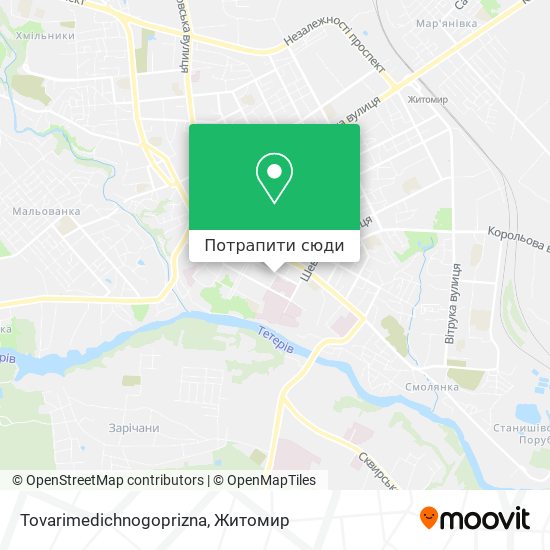 Карта Tovarimedichnogoprizna