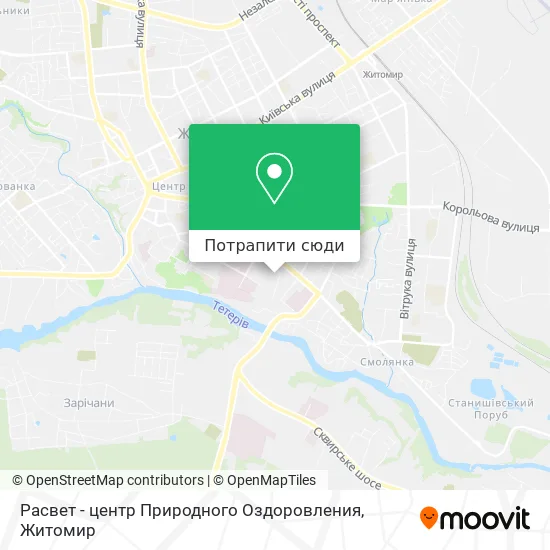 Карта Расвет - центр Природного Оздоровления