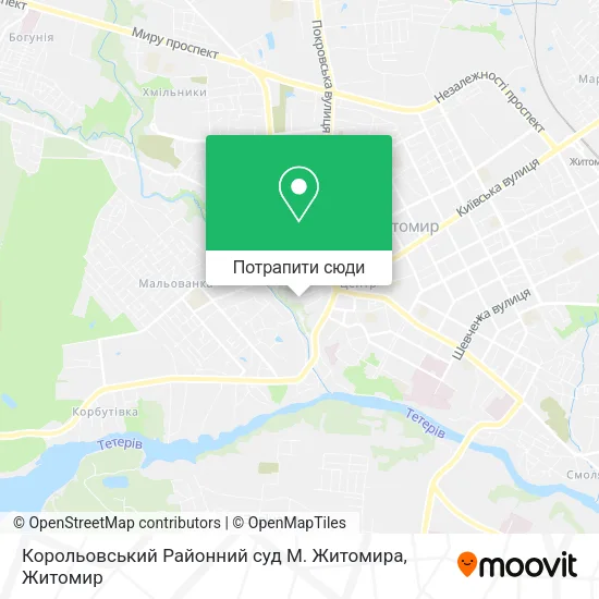 Карта Корольовський Районний суд М. Житомира