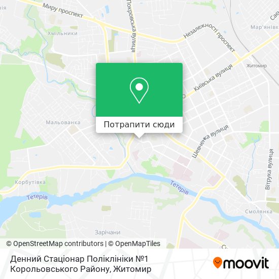 Карта Денний Стаціонар Поліклініки №1 Корольовського Району
