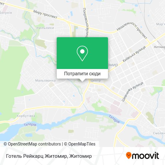 Карта Готель Рейкарц Житомир