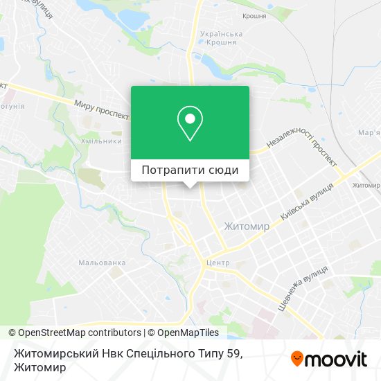 Карта Житомирський Нвк Спецільного Типу 59