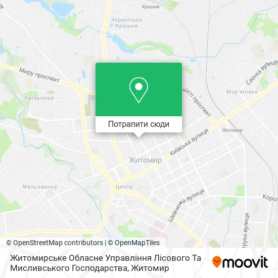 Карта Житомирське Обласне Управління Лісового Та Мисливського Господарства