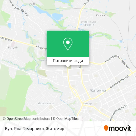 Карта Вул. Яна Гамарника