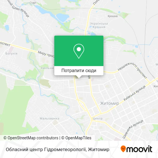 Карта Обласний центр Гідрометеорології