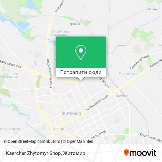 Карта Kaercher Zhytomyr Shop