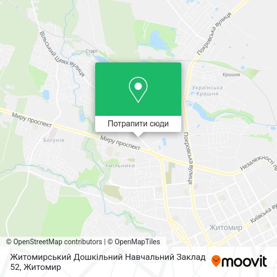 Карта Житомирський Дошкільний Навчальний Заклад 52