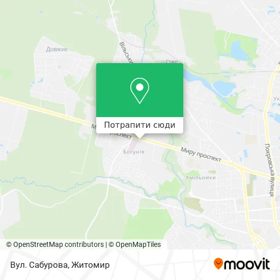Карта Вул. Сабурова