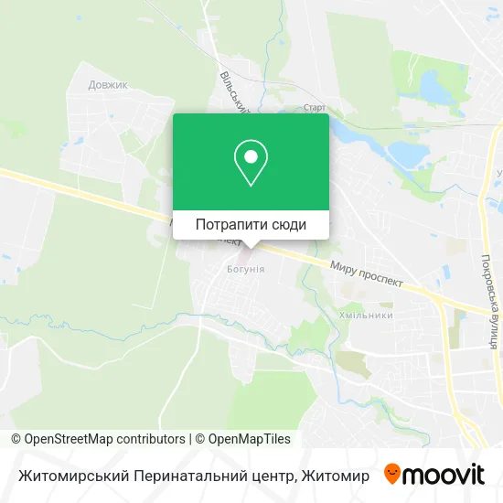 Карта Житомирський Перинатальний центр