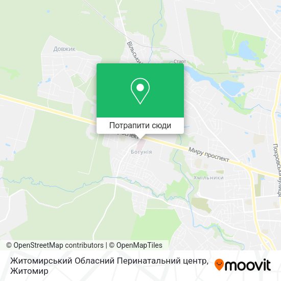 Карта Житомирський Обласний Перинатальний центр