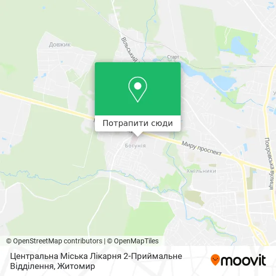Карта Центральна Міська Лікарня 2-Приймальне Відділення
