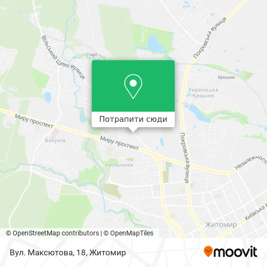 Карта Вул. Максютова, 18