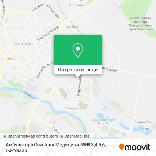 Карта Амбулаторії Сімейної Медицини №№ 3,4,5,6