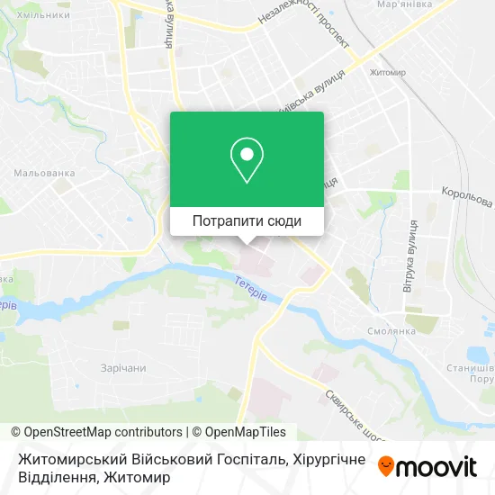 Карта Житомирський Військовий Госпіталь, Хірургічне Відділення