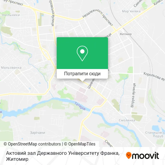 Карта Актовий зал Державного Університету Франка