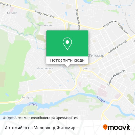 Карта Автомийка на Малованці