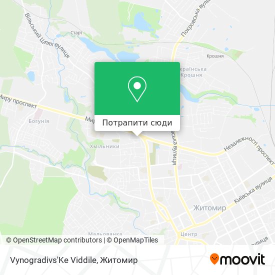 Карта Vynogradivs'Ke Viddile