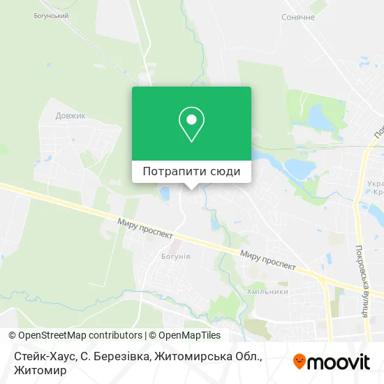 Карта Стейк-Хаус, С. Березівка, Житомирська Обл.