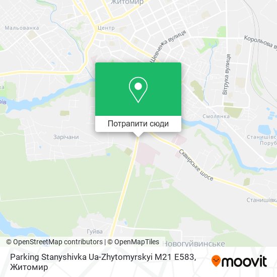 Карта Parking Stanyshivka Ua-Zhytomyrskyi M21 E583