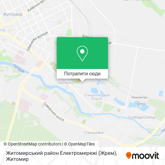 Карта Житомирський район Електромережі (Жрем)