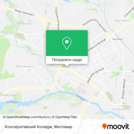 Карта Кооперативний Коледж
