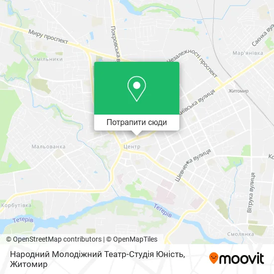 Карта Народний Молодіжний Театр-Студія Юність