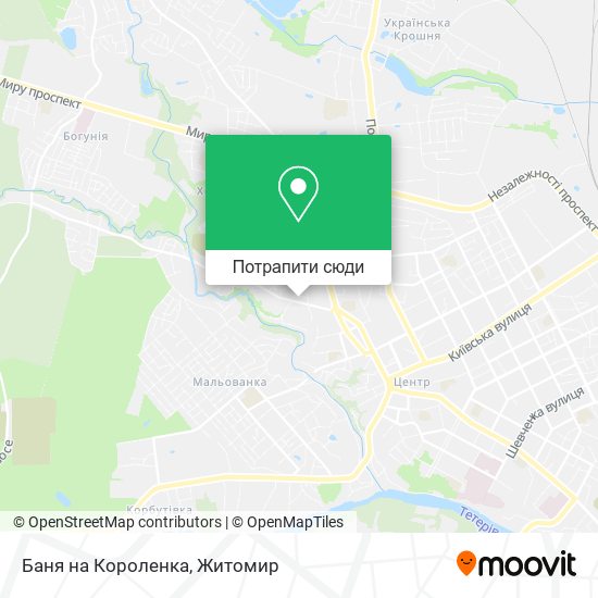 Карта Баня на Короленка