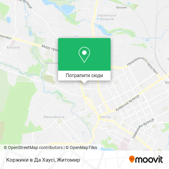 Карта Коржики в Да Хаусі