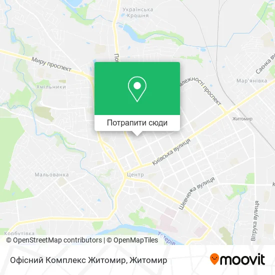Карта Офісний Комплекс Житомир
