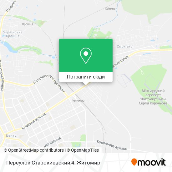 Карта Переулок Старокиевский,4
