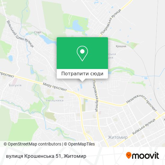 Карта вулиця Крошенська 51