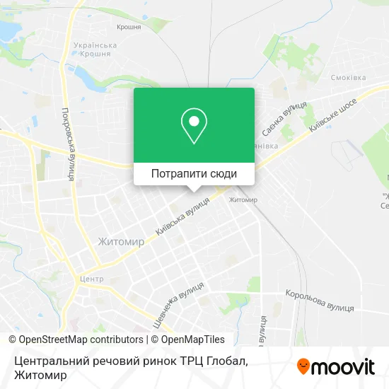 Карта Центральний речовий ринок ТРЦ Глобал