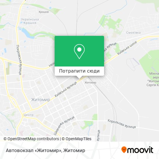 Карта Автовокзал «Житомир»