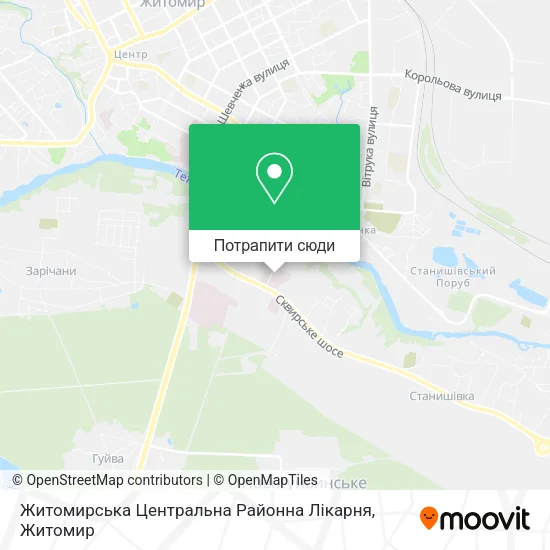Карта Житомирська Центральна Районна Лікарня