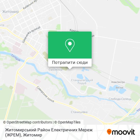 Карта Житомирський Район Електричних Мереж (ЖРЕМ)