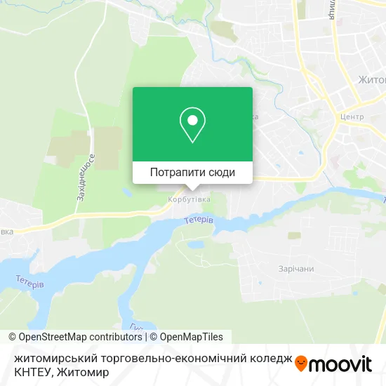 Карта житомирський торговельно-економічний коледж КНТЕУ