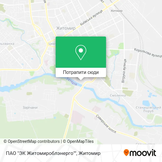 Карта ПАО "ЭК Житомироблэнерго""