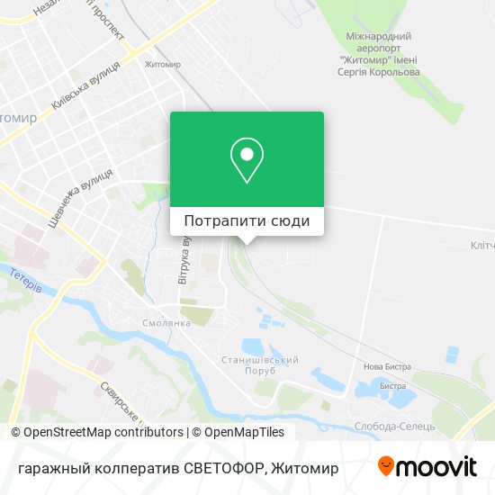 Карта гаражный колператив СВЕТОФОР