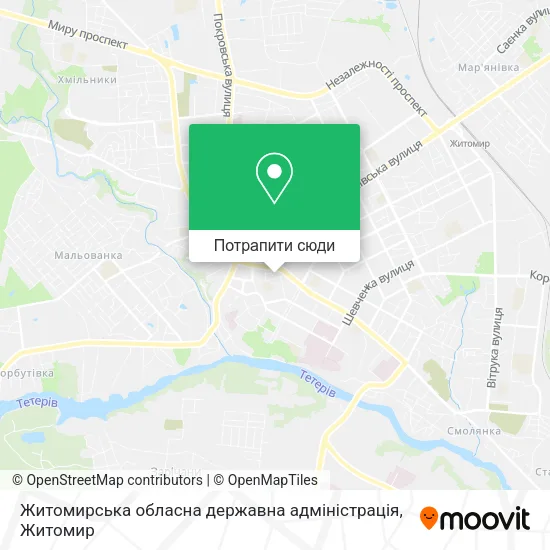 Карта Житомирська обласна державна адміністрація