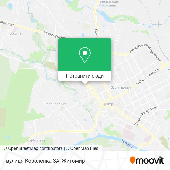Карта вулиця Короленка 3А
