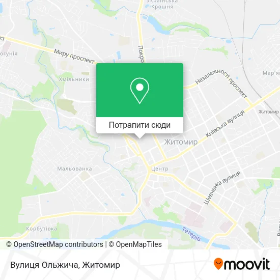 Карта Вулиця Ольжича