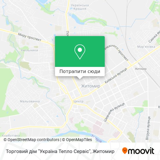 Карта Торговий дім "Україна Тепло Сервіс"