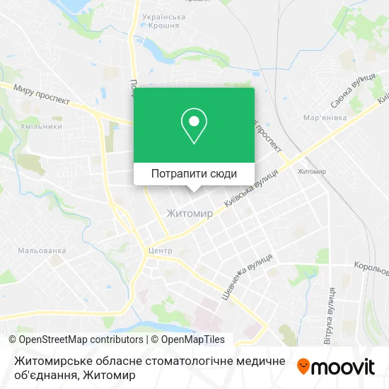 Карта Житомирське обласне стоматологічне медичне об'єднання
