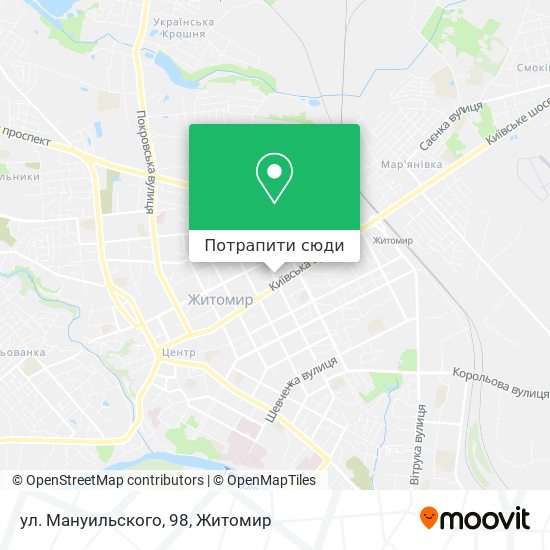 Карта ул. Мануильского, 98