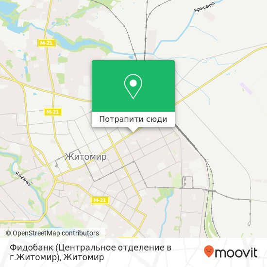 Карта Фидобанк (Центральное отделение в г.Житомир)