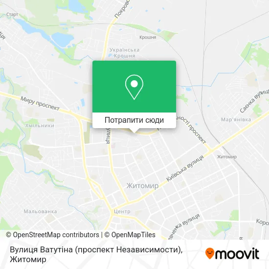 Карта Вулиця Ватутіна (проспект Независимости)