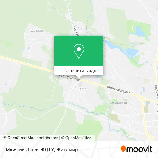 Карта Мiський Лiцей ЖДТУ