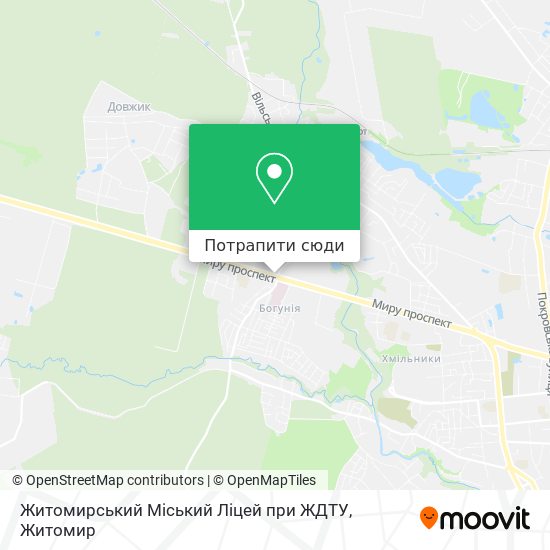 Карта Житомирський Міський Ліцей при ЖДТУ
