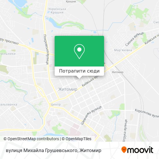 Карта вулиця Михайла Грушевського