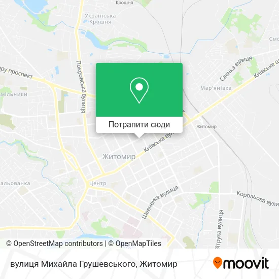 Карта вулиця Михайла Грушевського